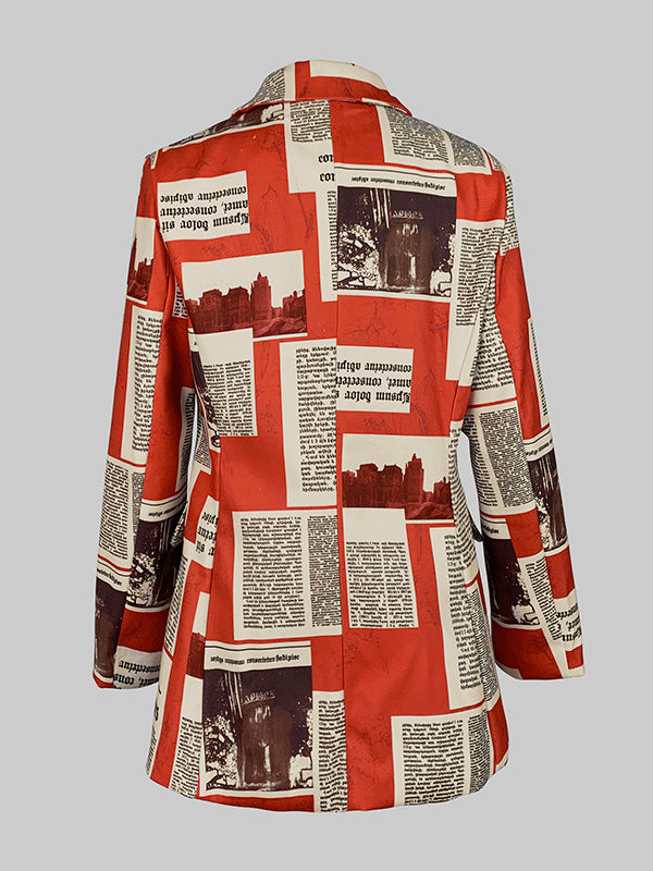 Cotton Blend Long Sleeve Loose Buttoned Blazer With Pockets